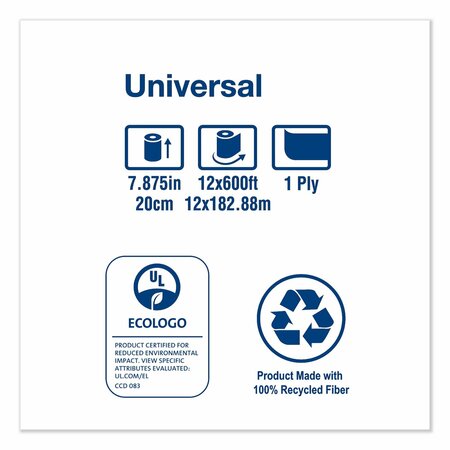 Tork Tork Paper Hand Towel Roll Natural H21, Universal, 100% Recycled Fiber, 12 Rolls x 600 ft, RK600E RK600E